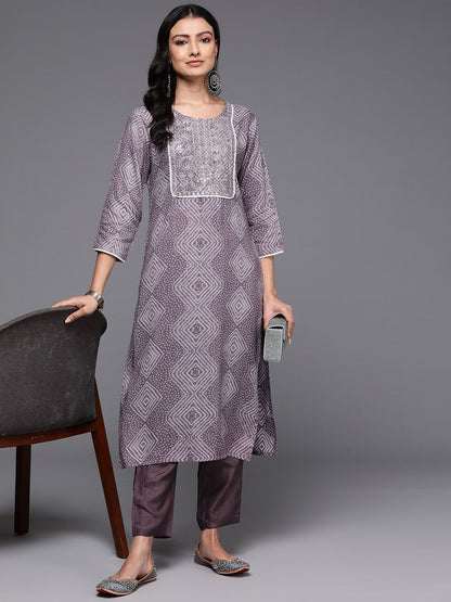 Dhiyona IE Women Bandhani Printed Thread Work Kurta