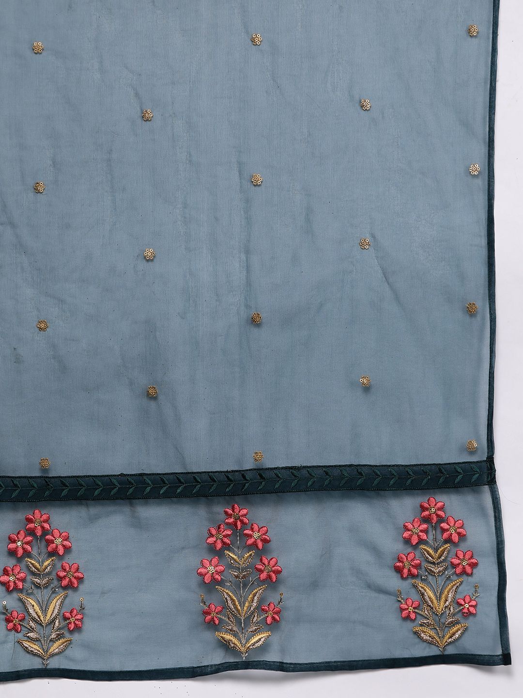 Dhiyona IE Floral Embroidered Regular Kurta with Trousers & Dupatta