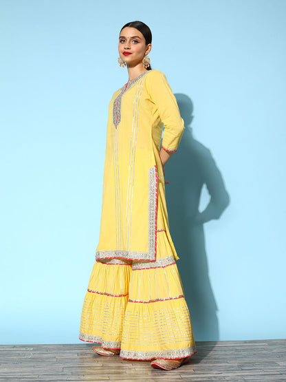 Dhiyona VA Women's Ethnic Motifs Pure Cotton Hyper Texture Kurta Set