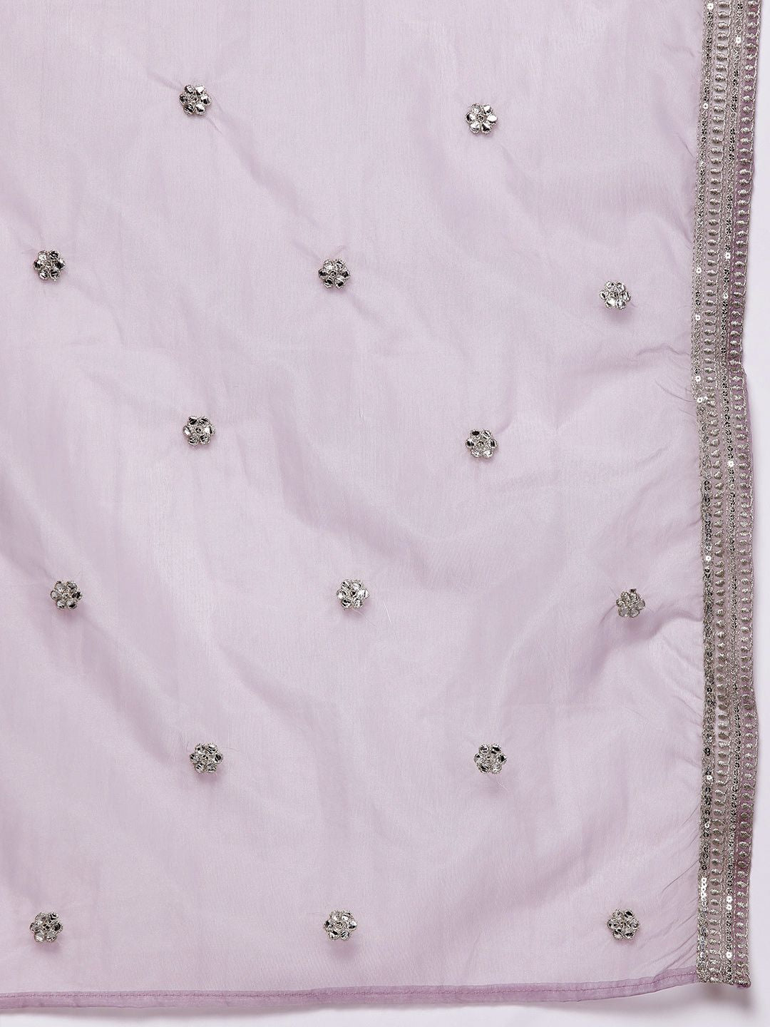 Dhiyona IE Plus Size Embroidered Regular Sequinned Kurta with Trousers & With Dupatta