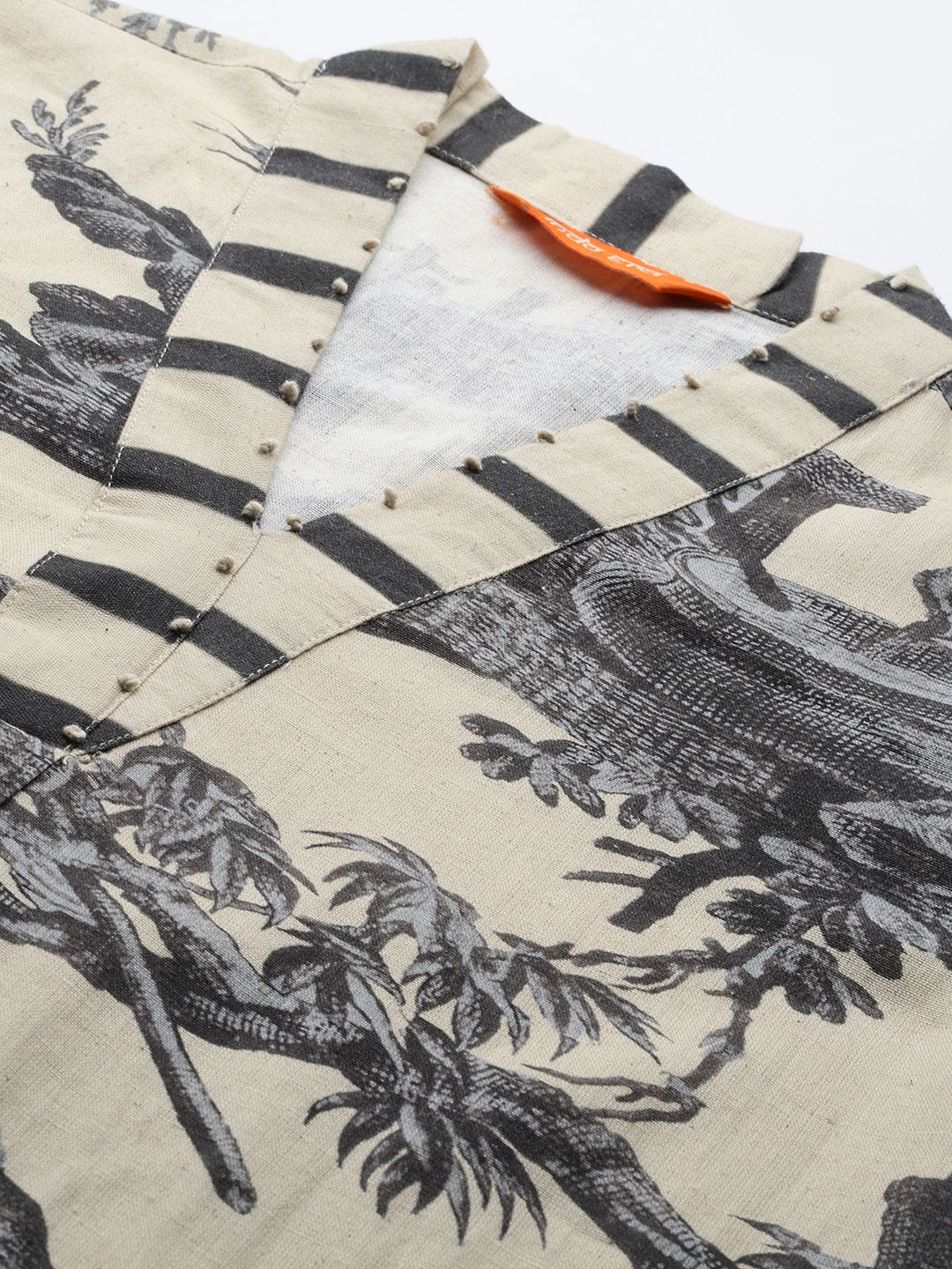 Printed Linen Kurta with Trousers