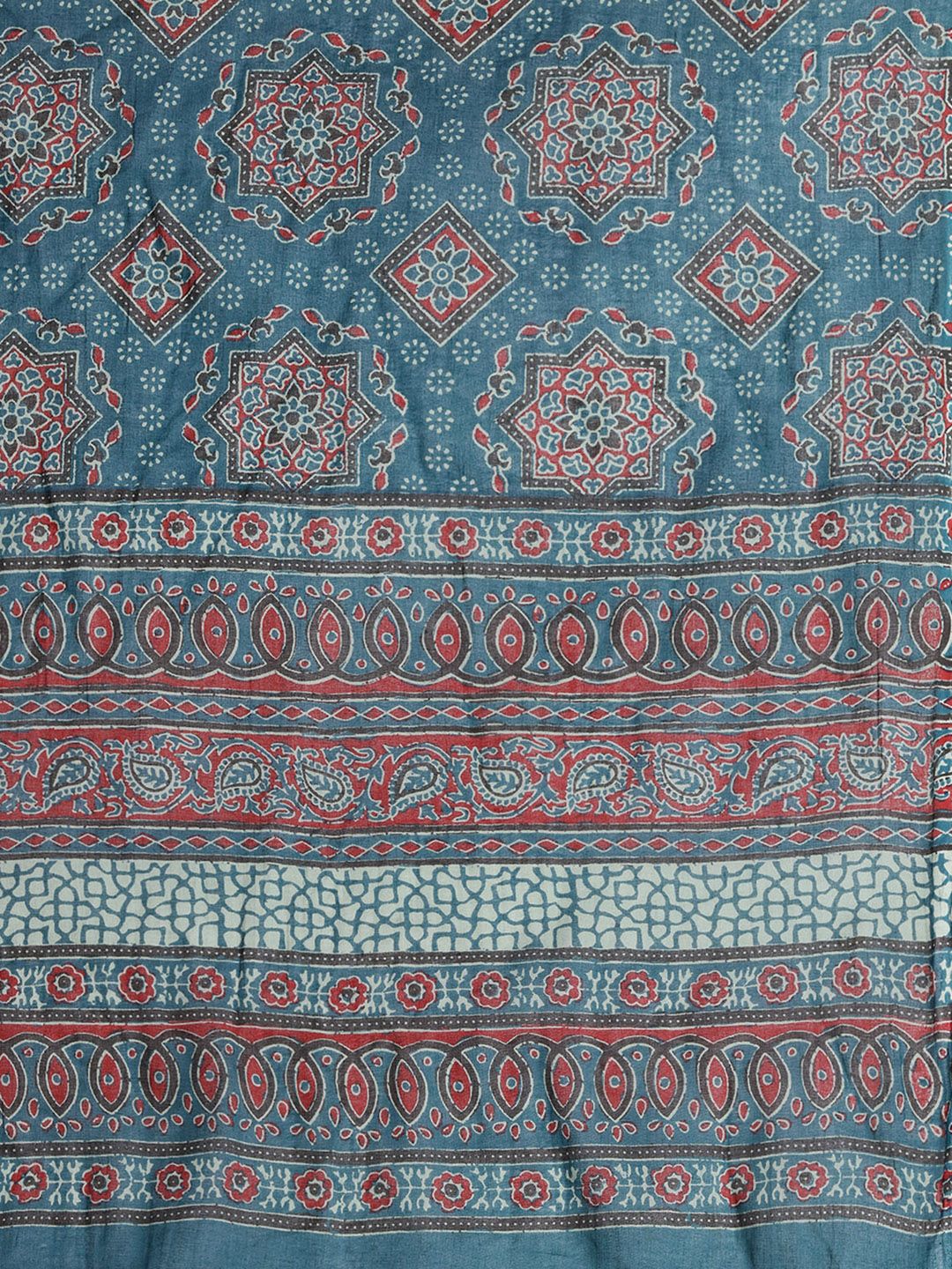 Dhiyona IE Ethnic Motifs Printed Pure Cotton Kurta With Trousers & Dupatta