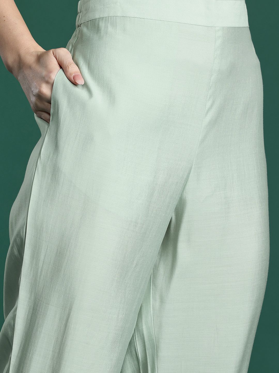 Floral Embroidered Kurta with Trousers & Dupatta