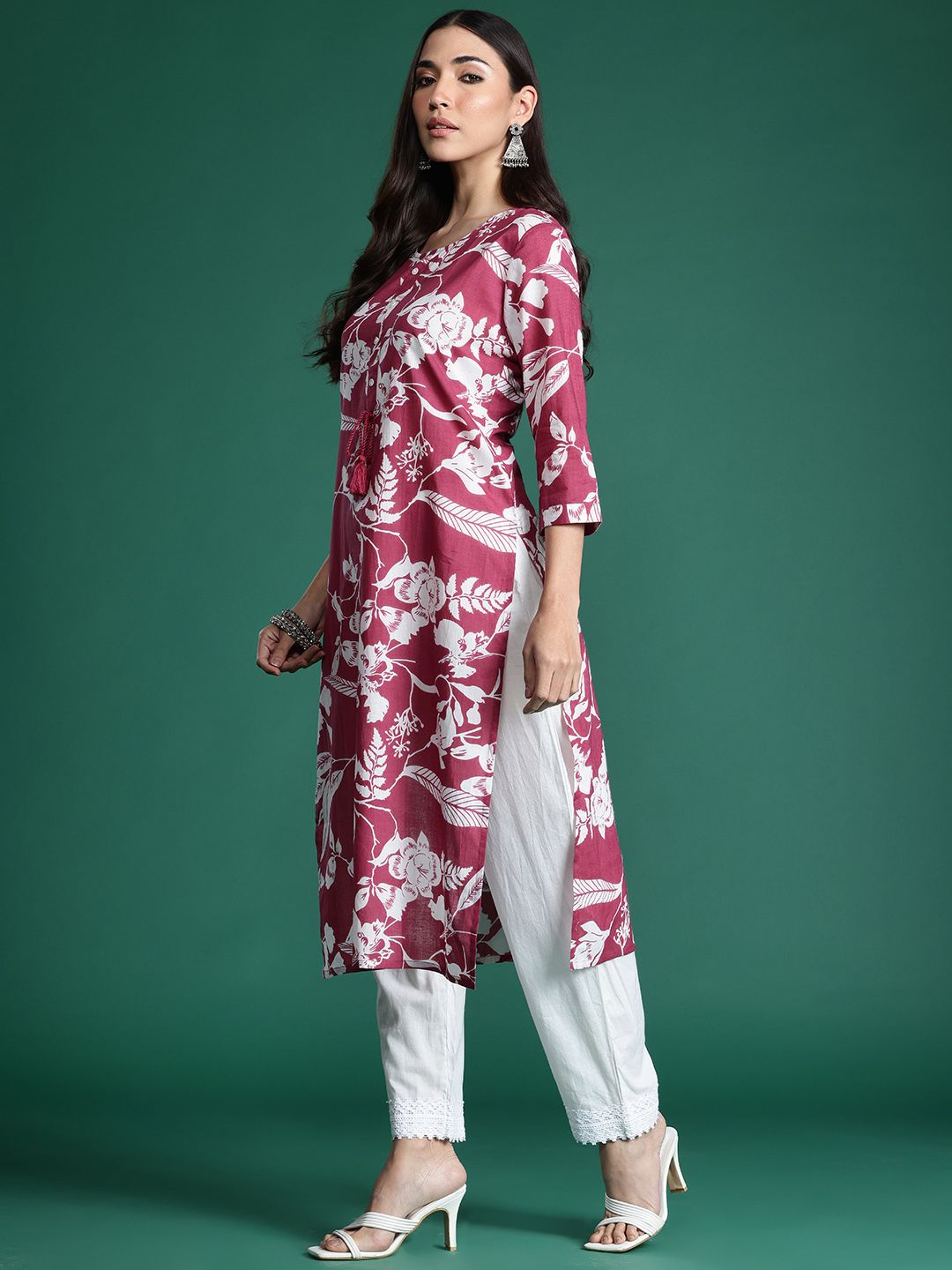 Dhiyona IE Floral Printed Pure Cotton Kurta