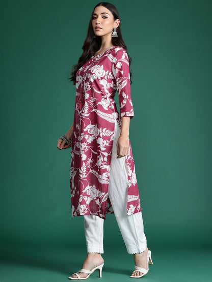 Dhiyona IE Floral Printed Pure Cotton Kurta
