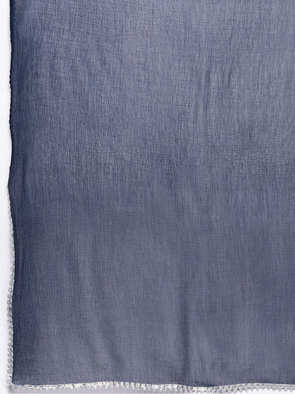 Dhiyona VA Women's Dyed Pure Cotton Kurta With Palazzos & With Dupatta