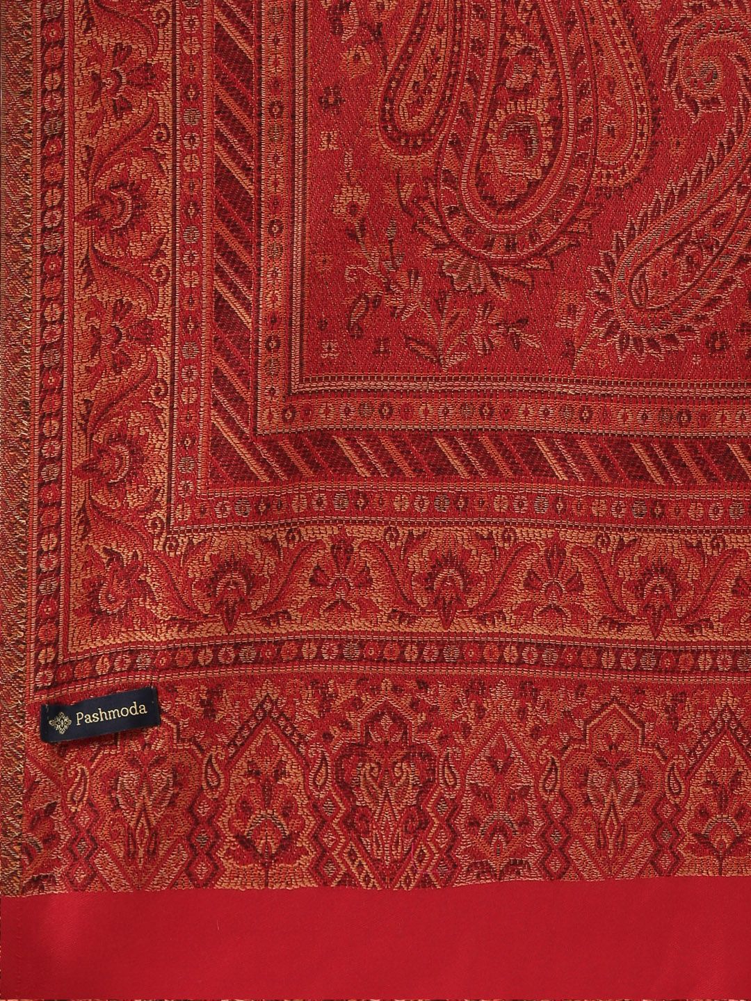 Dhiyona PA Women Red Woven Design Jamawar Shawl