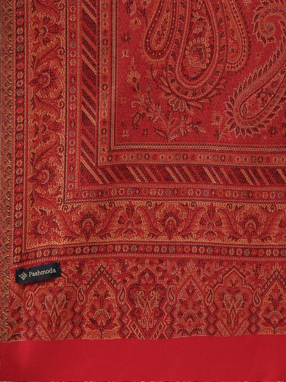 Dhiyona PA Women Red Woven Design Jamawar Shawl