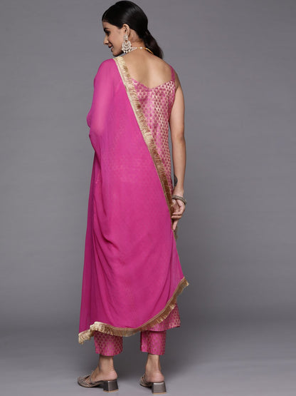 Dhiyona VA Women's Fuchsia Kurta with Trousers & With Dupatta