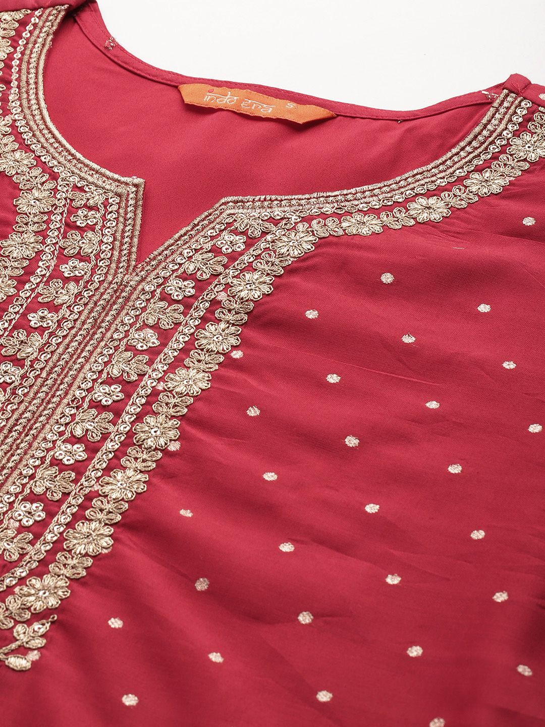 Embroidered Chanderi Silk Kurta With Trousers & Dupatta