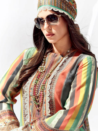 Dhiyona IE Women Printed Regular Kurta Trousers With Dupatta