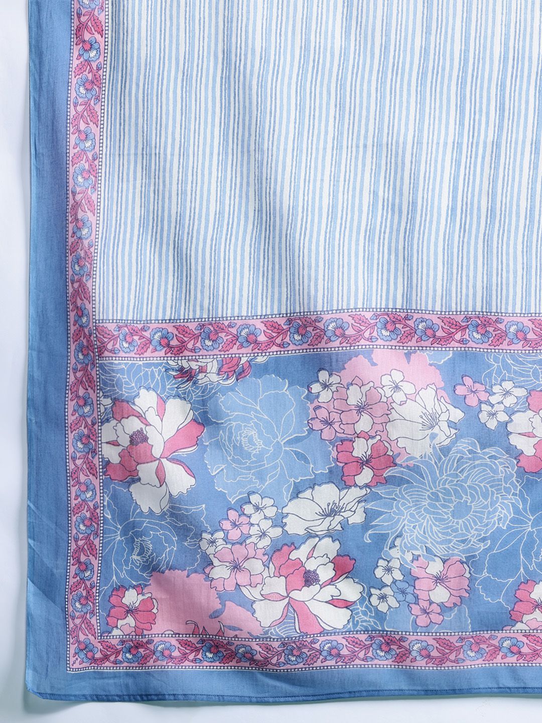 Dhiyona IE Floral Printed Pure Cotton Kurta With Trousers & Dupatta