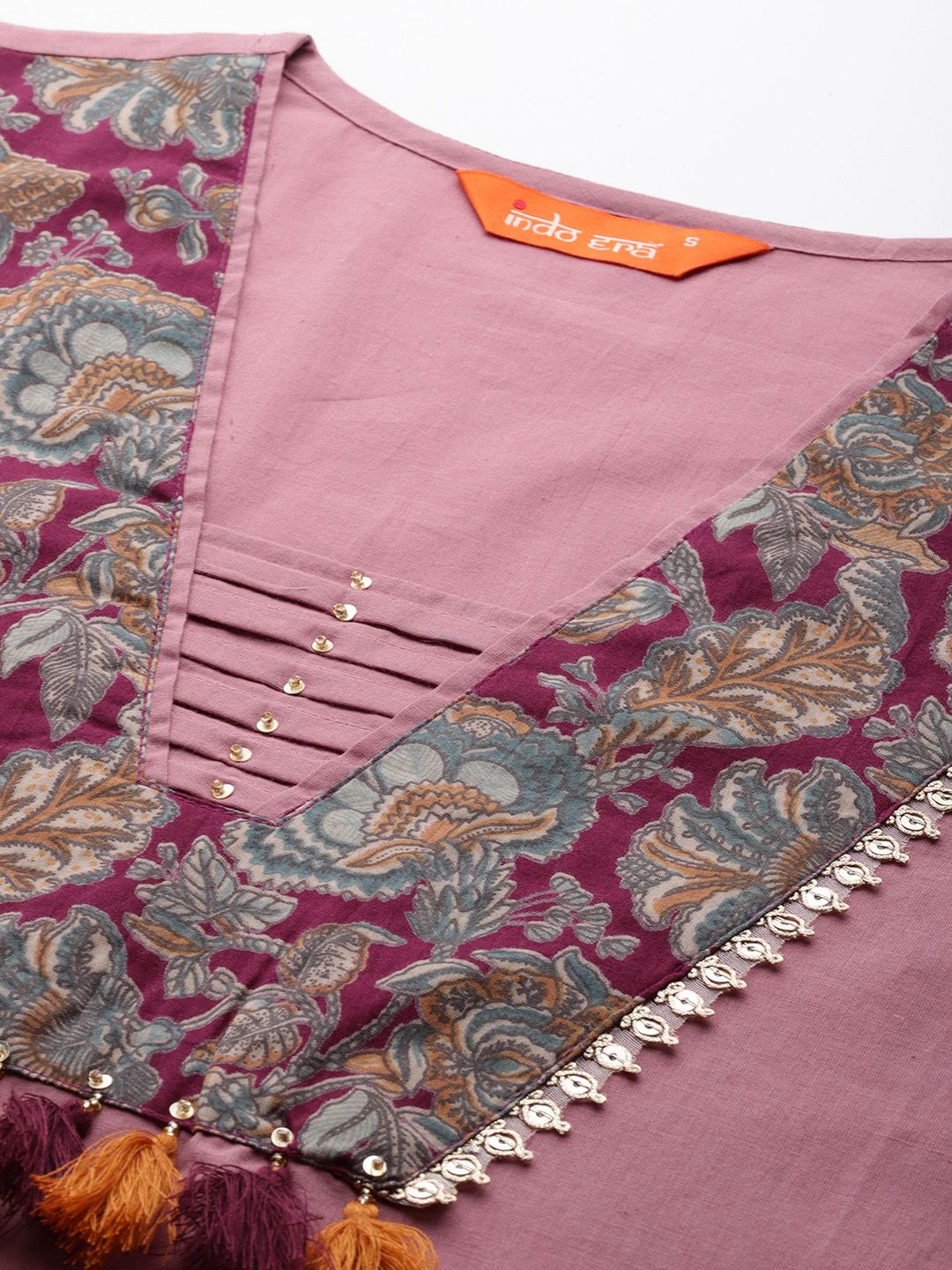 Dhiyona IE Floral Print Pure Cotton Kurta with Trousers & Dupatta