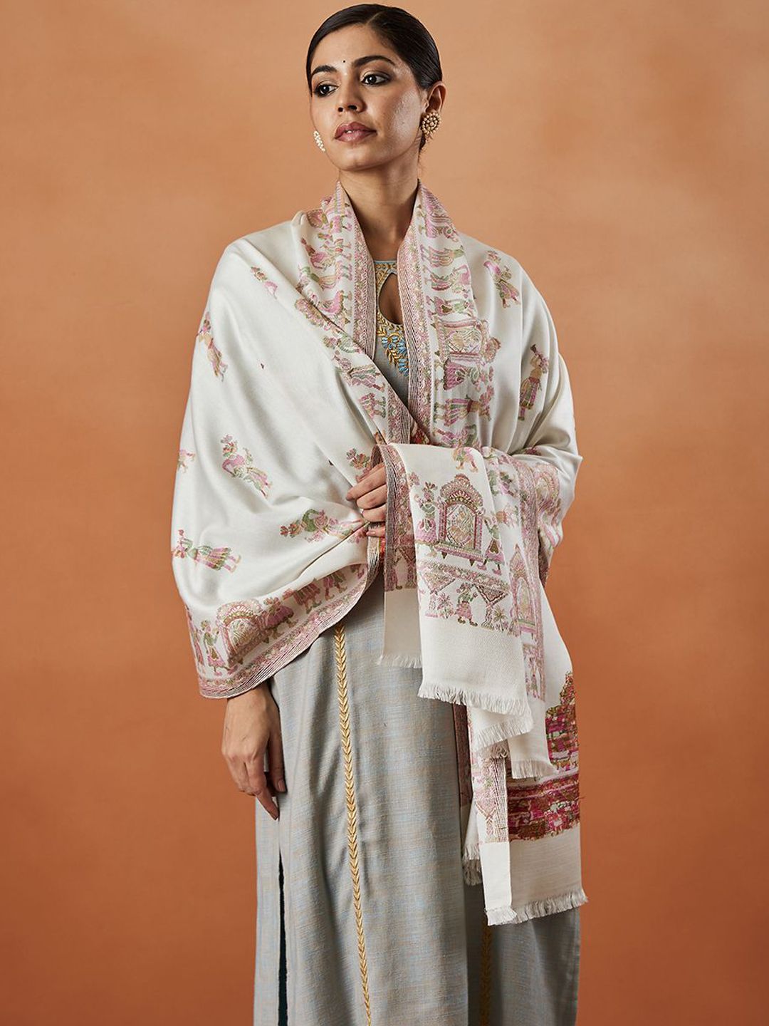 Dhiyona PA Pari Mahal Kaani Ethnic Motifs Woven Design Shawl