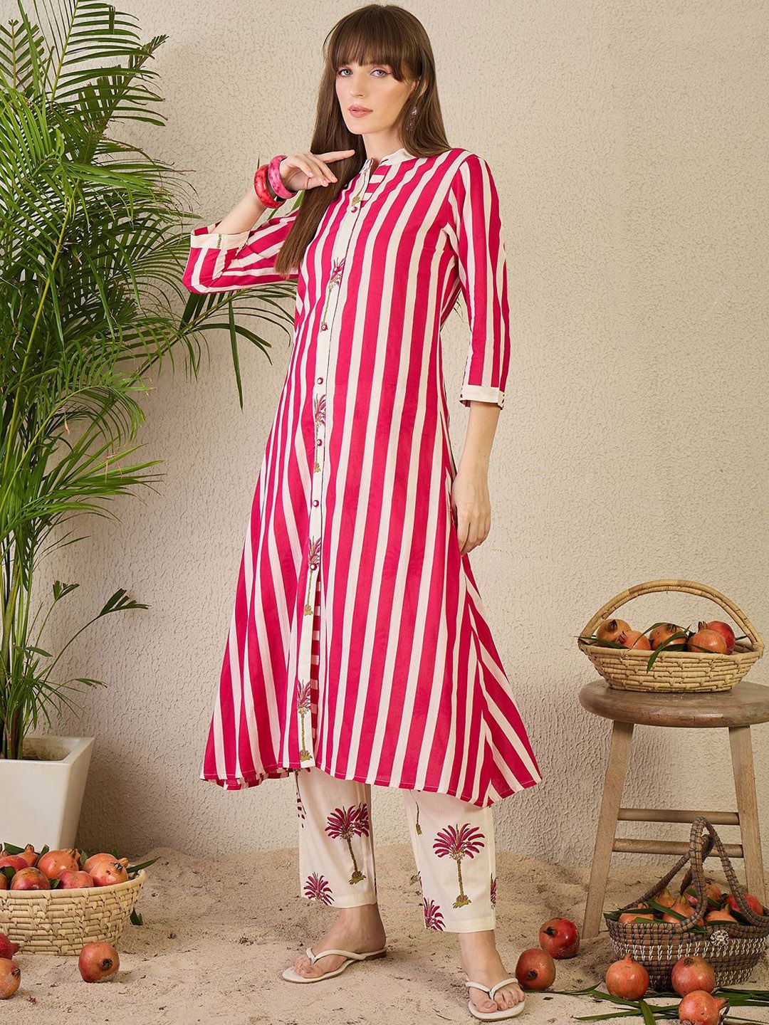 Printed Pure Cotton Kurta with Trousers