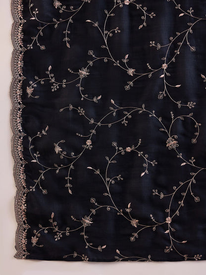 Dhiyona IE Women Ethnic Motifs Embroidered Regular Sequinned Kurta with Trousers & With Dupatta