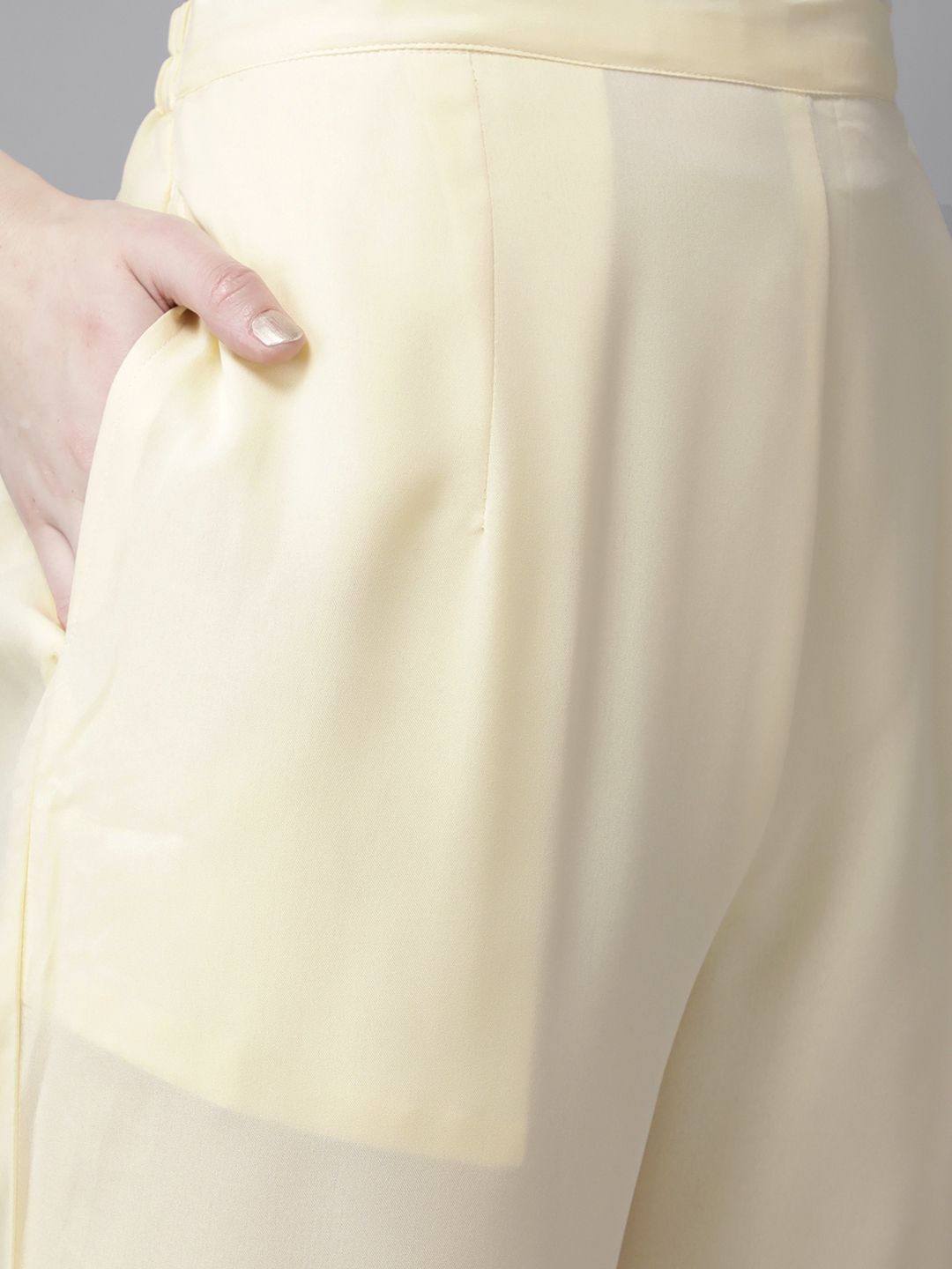 Dhiyona IE Women Yellow Ethnic Motifs Embroidered Thread Work Kurta with Trousers & Dupatta