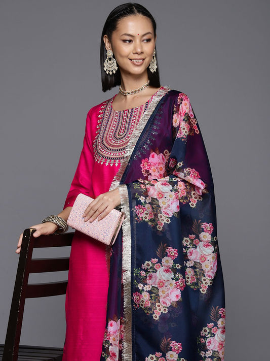 Dhiyona VA Women's Yoke Design Regular Sequinned Kurta with Trousers & With Dupatta