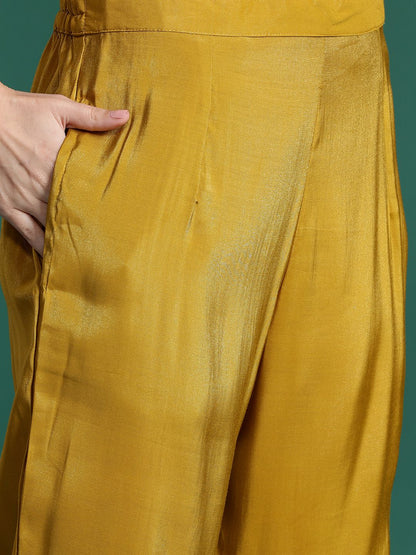 Ethnic Motifs Embroidered Sequinned Kurta with Trousers & With Dupatta