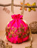 Dhiyona NR Pink & Gold-Toned Embroidered Potli Clutch