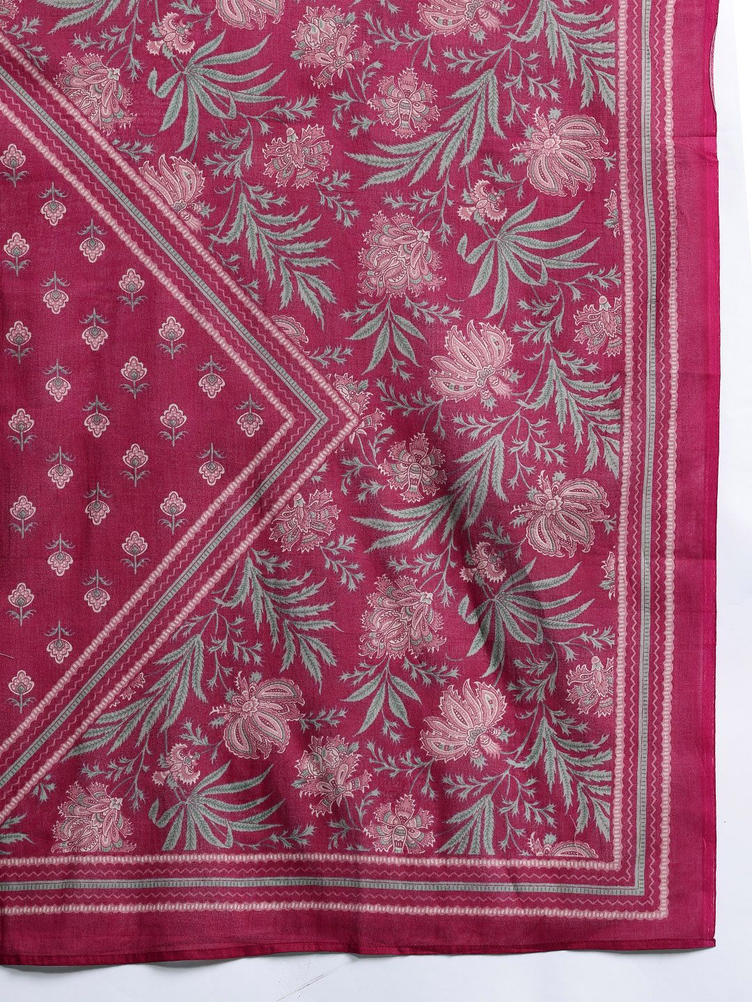 Dhiyona IE Women Floral Printed Regular Pure Cotton Kurta with Salwar & With Dupatta