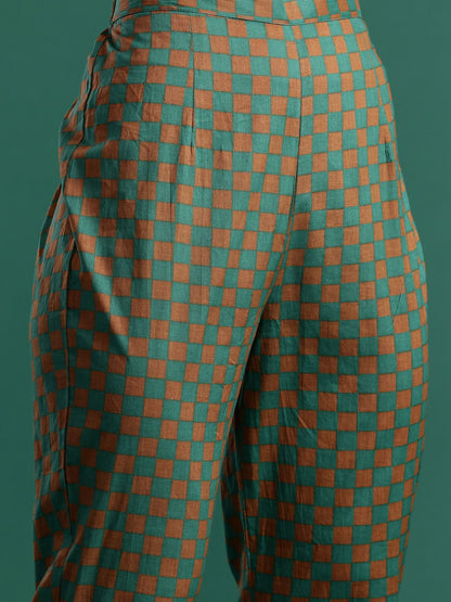 Printed Regular Beads and Stones Pure Cotton Kurta with Trousers & Dupatta