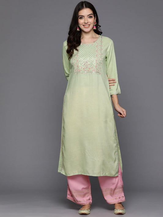 Dhiyona IE Floral Embroidered Sequinned Kurta