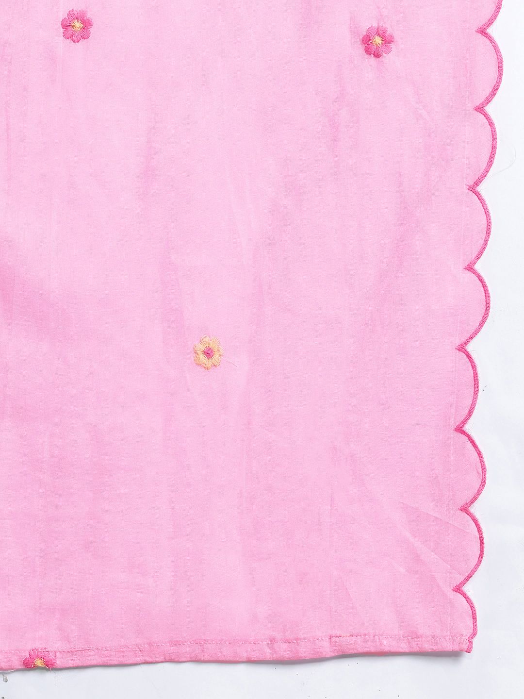 Floral Embroidered Pure Cotton Kurta with Trousers & Dupatta