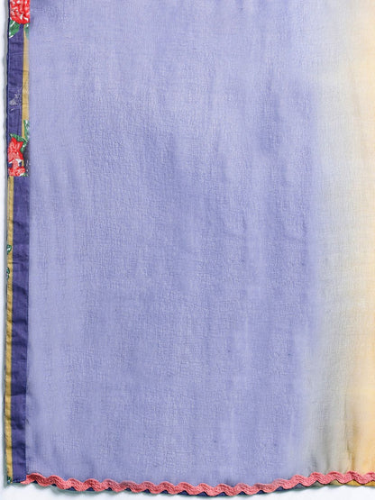 Floral Printed Regular Pure Cotton Kurta with Trousers & Dupatta