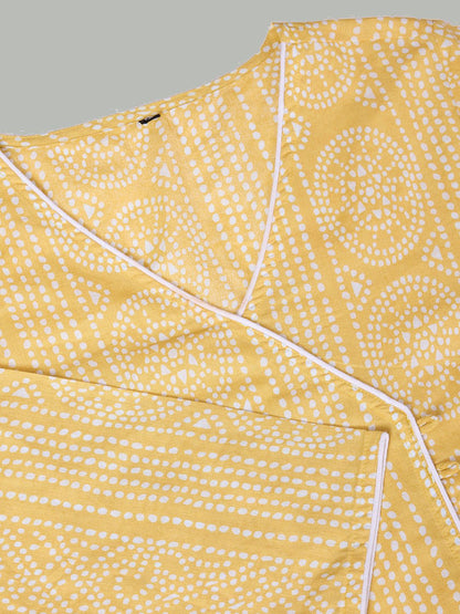 Dhiyona OD  Bandhani Printed Angrakha Pure Cotton Kurta with Trousers