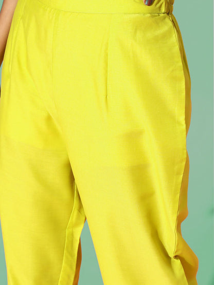 Women Yoke Design Round Neck Kurta With Trousers & Dupatta