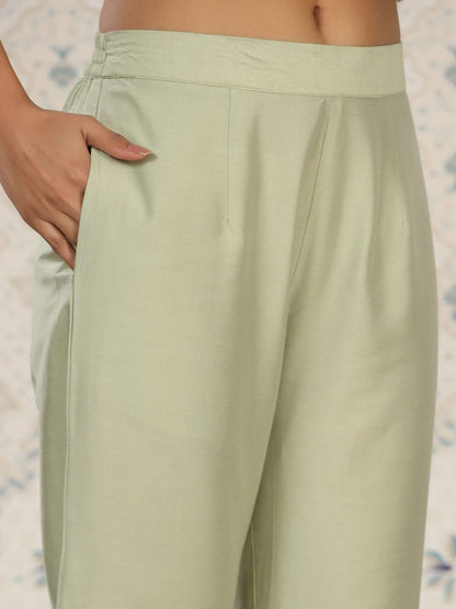 Dhiyona OD  Yoke Design Embroidered Kurta with Trousers