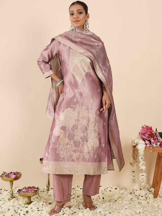 Women Ethnic Motifs Regular Kurta with Trousers & With Dupatta