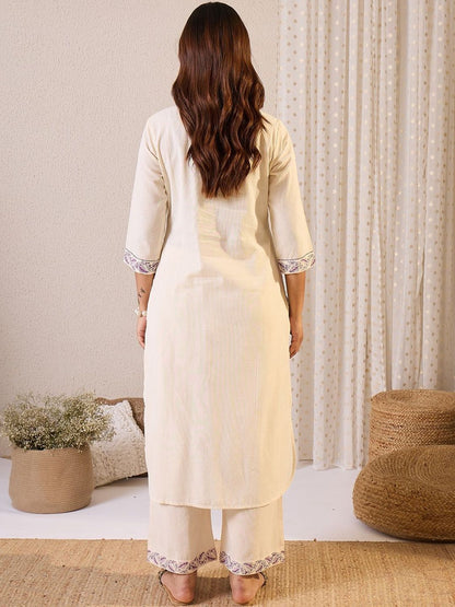 Women Paisley Printed Cotton Kurta with Palazzos