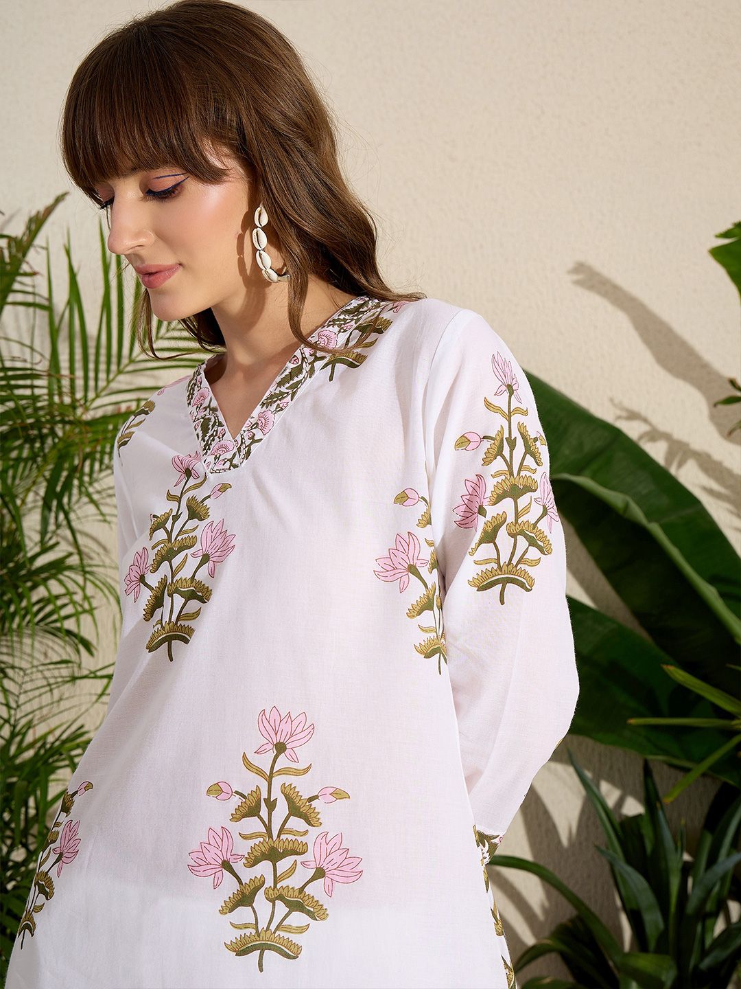 Dhiyona IE Women Printed A-Line Kurta With Pants Co-Ords