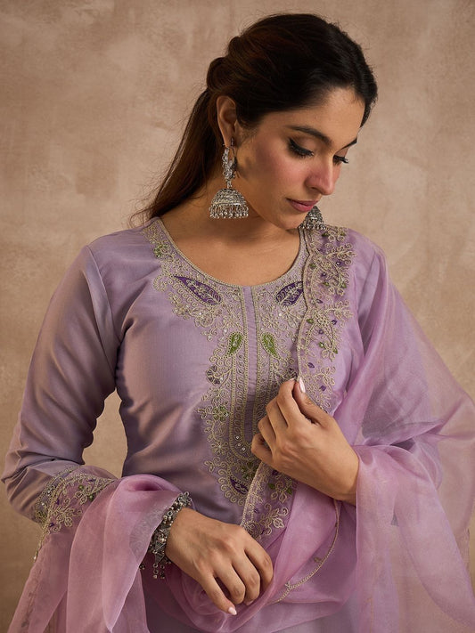 Women Ethnic Motifs Embroidered Kurta with Salwar & Dupatta