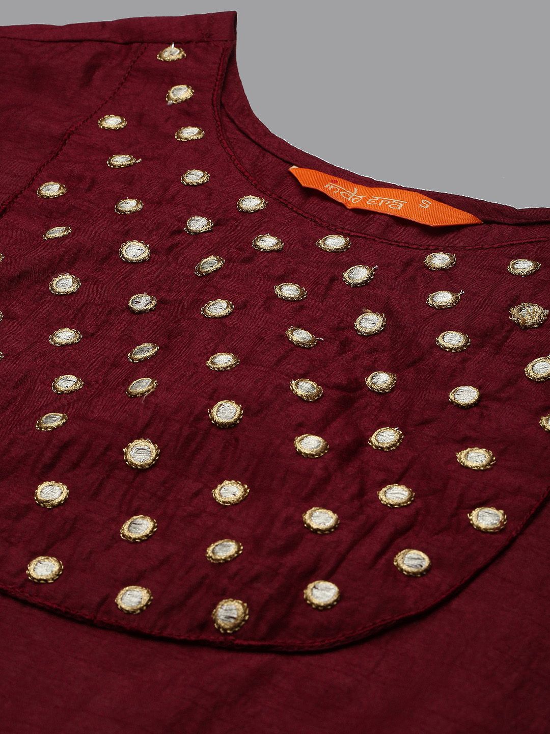 Dhiyona IE Embroidered Mirror Work Kurta with Palazzos