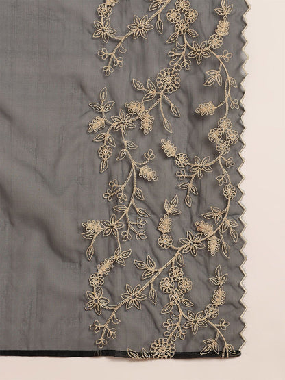 Dhiyona KL Ethnic Motifs Embroidered Empire Thread Work Kurta with Palazzos & Dupatta