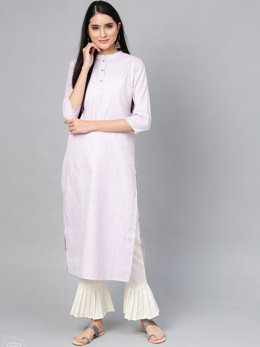 Dhiyona IE Women Purple Striped Kurta