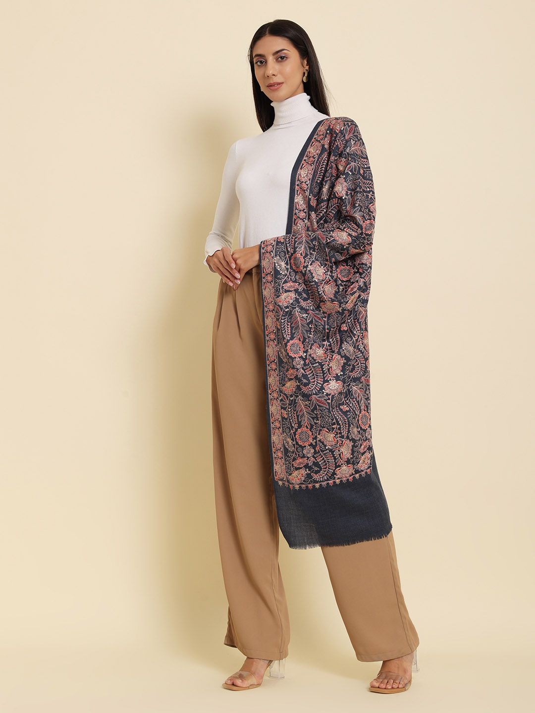 Dhiyona PA Embroidered Woolen Shawl