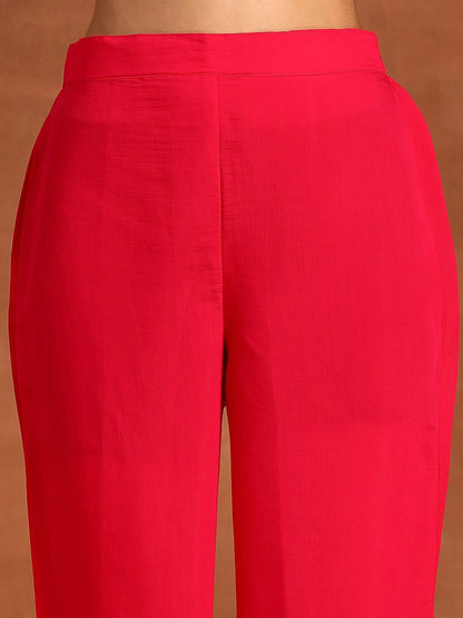 Ethnic Motifs Embroidered Regular Thread Work Kurta With Trousers & With Dupatta