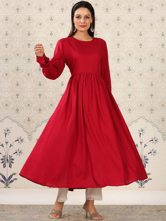 Dhiyona OD  Puff Sleeves A-Line Kurta