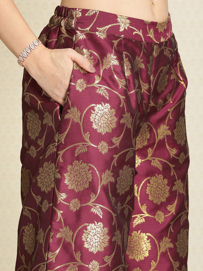 Dhiyona PD Women Women Jashn Floral Self-Design Kurta & Palazzos With Dupatta