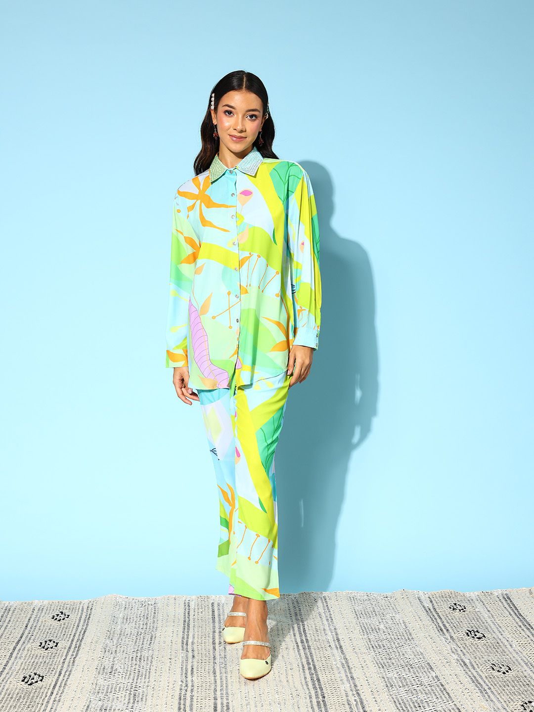 Dhiyona IE Women Conversational Graphic Printed Co-Ords Set