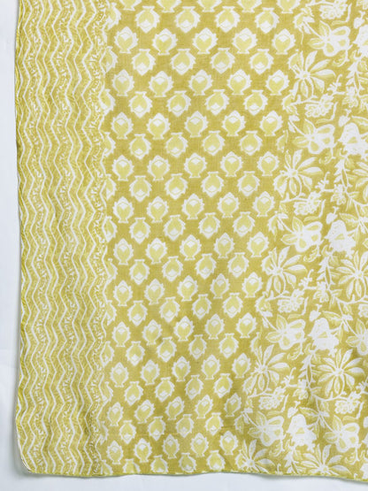 Floral Printed Regular Pure Cotton Kurta with Trousers & With Dupatta