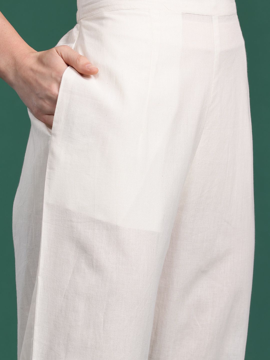 Ethnic Motifs Printed Panelled Pure Cotton Kurta with Trousers & Dupatta