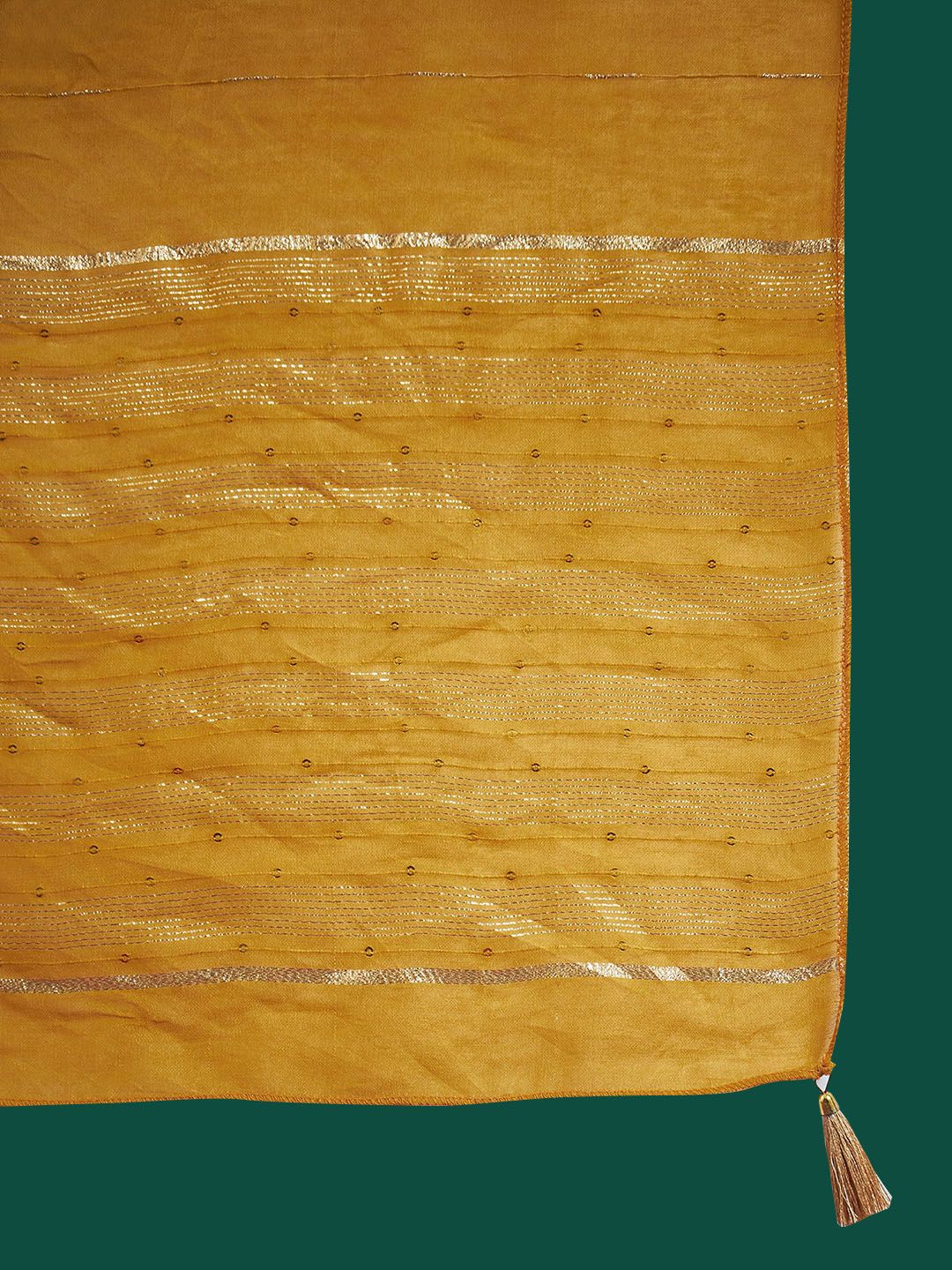 Dhiyona IE Embroidered Regular Sequinned Chanderi Silk Kurta With Trousers & Dupatta