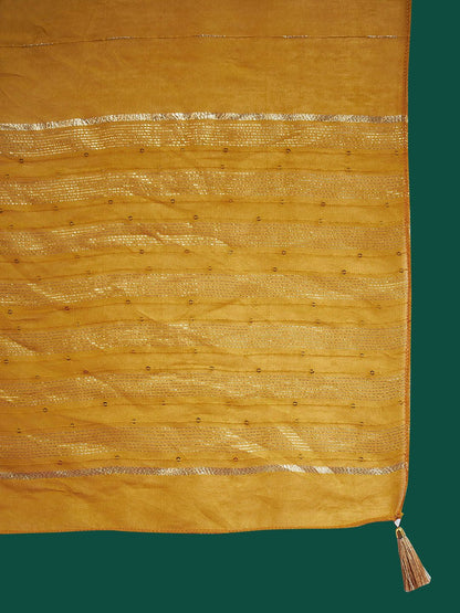 Dhiyona IE Embroidered Regular Sequinned Chanderi Silk Kurta With Trousers & Dupatta