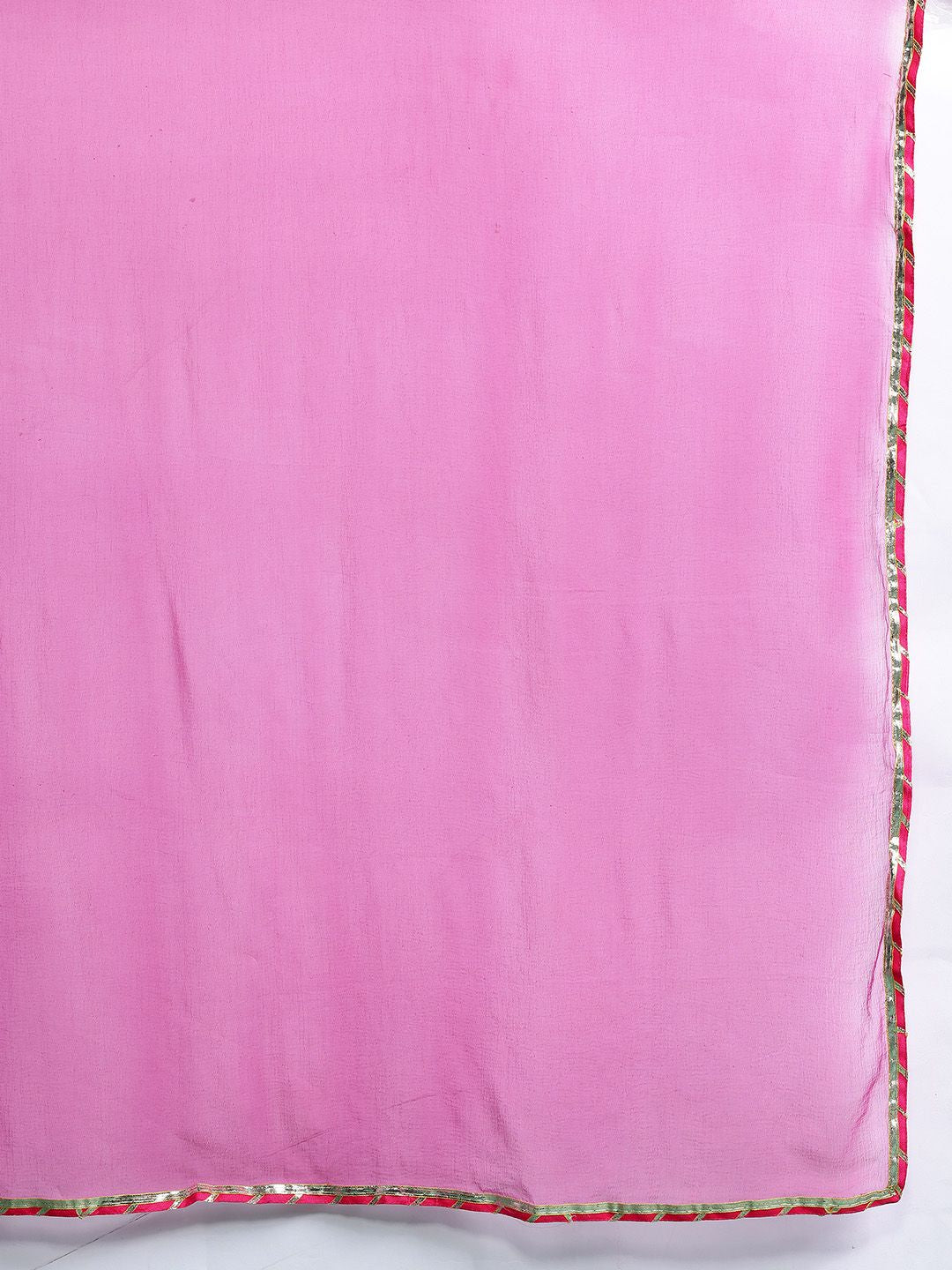 Dhiyona IE Floral Printed Regular Pure Cotton Kurta with Trousers & Dupatta