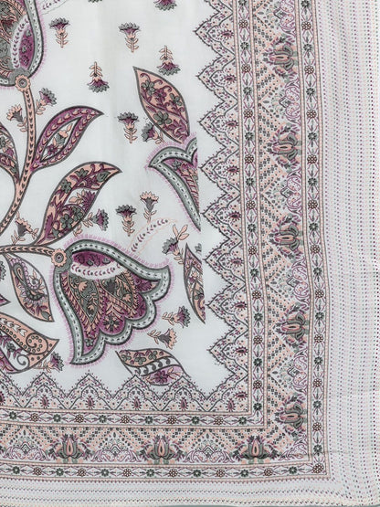 Floral Embroidered Pure Cotton Kurta with Trousers & Dupatta